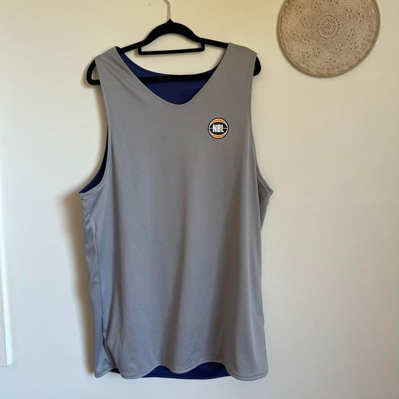 Men's NBA Singlet basketball Jersey Size XL Blue and Grey Reversible - Picture 2 of 8